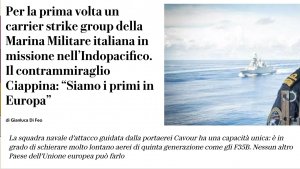 Cosa ci fa la Marina Militare italiana nell'Indo-Pacifico?